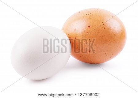 three eggs isolated on white background Largly, Eier, Jaja