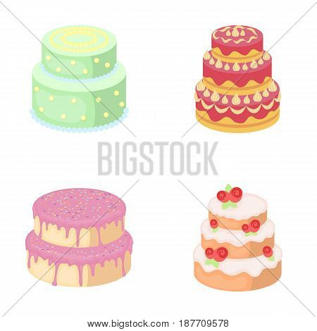 Sweetness, dessert, cream, treacle .Cakes country set collection icons in cartoon style vector symbol stock illustration .