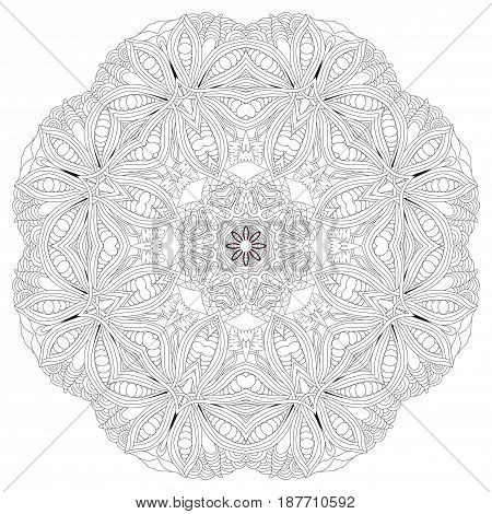 Vector Adult Coloring Book Textures. Hand-painted art design. Adult anti-stress coloring page. Black and white hand drawn illustration for coloring book.