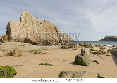 The Beach Of Arnia In Cantabria, Spain