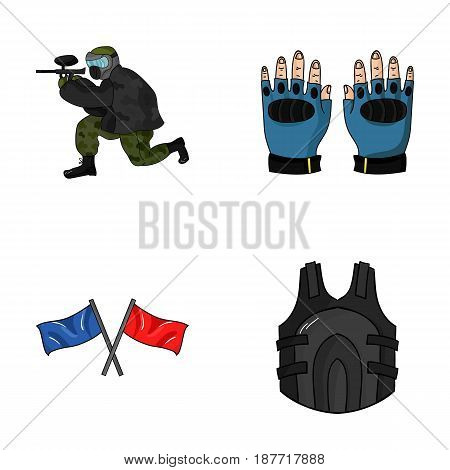 Sport, game, paintball, competition .Paintball set collection icons in cartoon style vector symbol stock illustration .