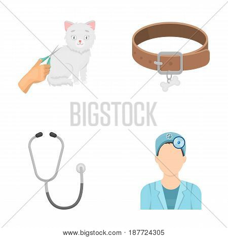 Collar, bone, cat, haircut .Vet Clinic set collection icons in cartoon style vector symbol stock illustration .