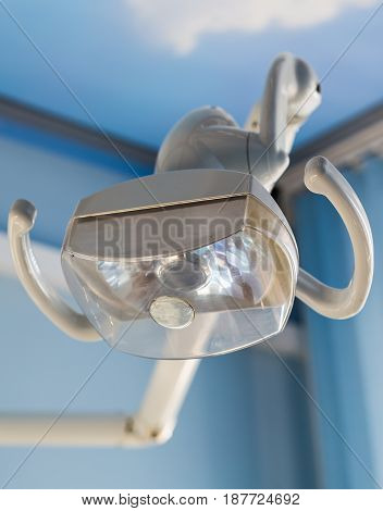 Dental handle lamp close up. Dentistry and stomatology equipment