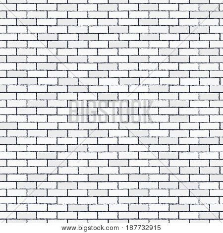 White seamless brick wall. Pattern stonework background. Modern design. Vector illustration.