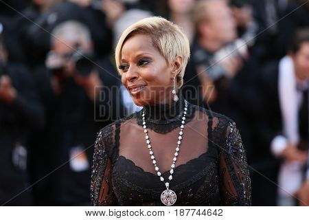 Mary J. Blige attends the 'The Meyerowitz Stories' screening during the 70th annual Cannes Film Festival at Palais des Festivals on May 21, 2017 in Cannes, France. 