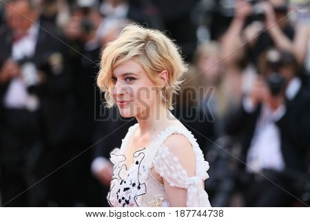 Greta Gerwig attends the 'The Meyerowitz Stories' screening during the 70th annual Cannes Film Festival at Palais des Festivals on May 21, 2017 in Cannes, France. 