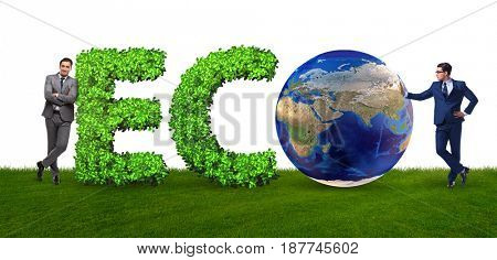 Businessman in recyling sustainable business concept