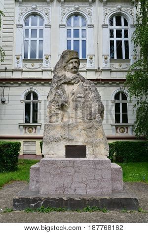 ARAD ROMANIA - 05.09.2017: Avram Iancu statue landmark monument architecture