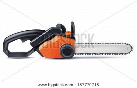 Chainsaw isolated on white. Vector 3d illustration