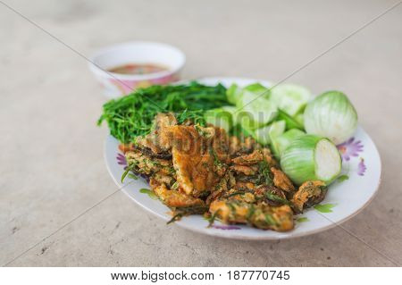Shrim Paste Sauce favorite thai traditional spicy food on grunge backgrond