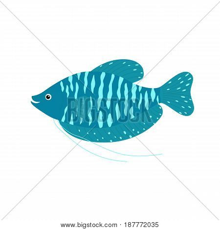 Dwarf Gourami Trichogaster lalius, hand drawn doodle, sketch in pop art style, vector color illustration