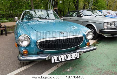 MOSCOW, RUSSIA - May 21, 2017. Retro car show exhibion in Sokolniki park. Volvo P1800 old classic car