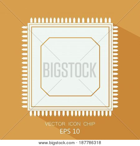 Vector Flat Icon of cpu. Isolated chip Element Modern illustration for web and mobile.