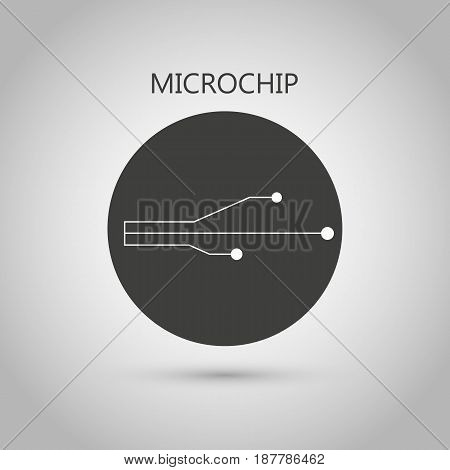 Vector Flat Icon of cpu. Isolated chip Element Modern illustration for web and mobile.