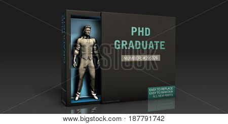PHD Graduate Employment Problem and Workplace Issues 3D Illustration Render