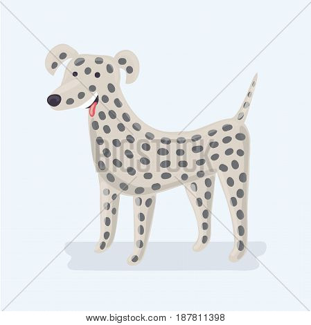 Vector illustration of funny cute cartoon dalmatian dog