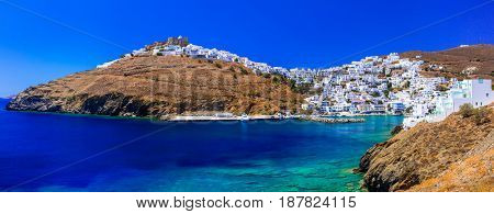 beautifull traditional islands of Greece - Astypalea island with white houses and turquoise sea