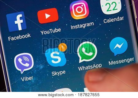 Skype And Whatsapp Application Icons