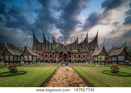 traditional building 'Rumah Gadang' at Padang West sumatera Indonesia