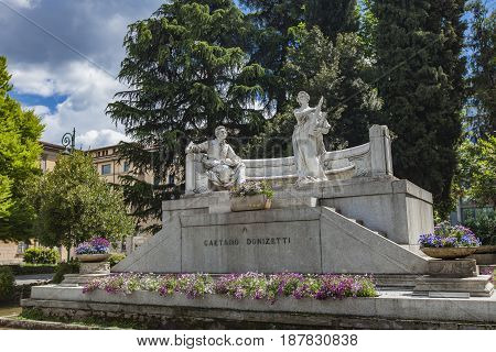 Monument Of Gateano Donizetti In Bergamo