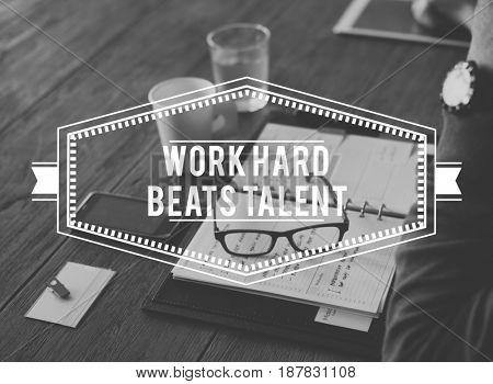 Work Hard Beats Talent Quote Message 