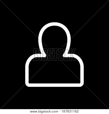 Person silhouette vector icon. Black and white user avatar illustration. Outline linear icon. eps 10