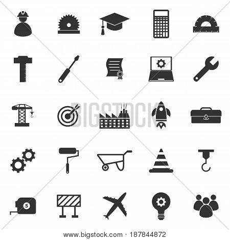 Engineering icons on white background, stock vector