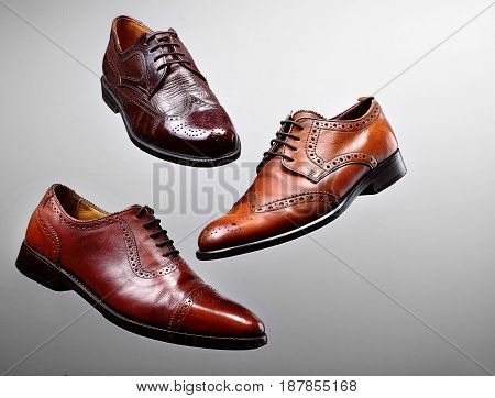Fashion Classical Polished Men's Brown Oxford Brogues Shades Of Brown Oxford Brogues.conept Flying S