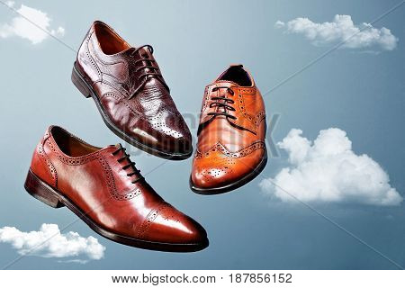 Fashion Classical Polished Men's Brown Oxford Brogues Shades Of Brown Oxford Brogues.conept Flying S