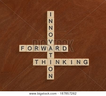 Crossword Puzzle With Words Innovation, Forward, Thinking. Innovate Concept.