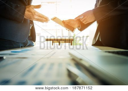Business partnership meeting concept. Image businessmans handshake. Successful businessmen handshaking after good deal.
