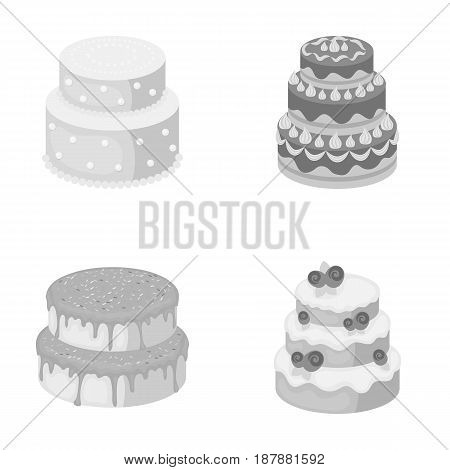 Sweetness, dessert, cream, treacle .Cakes country set collection icons in monochrome style vector symbol stock illustration .