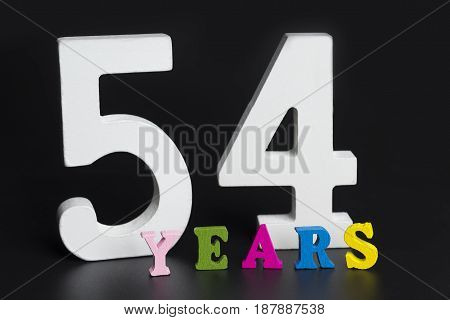 Letters And Numbers To Fifty-four On A Black Background.