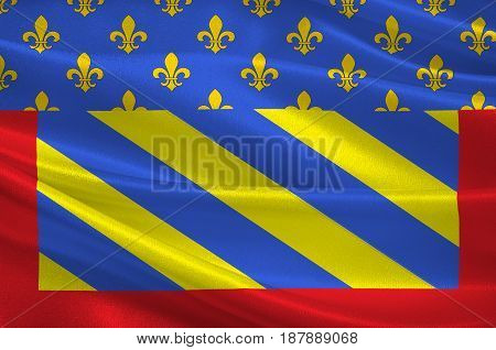 Flag of Abbeville is a commune in the Somme department and in Hauts-de-France region in northern France. 3d illustration