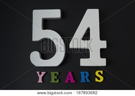Letters And Numbers To Fifty-four On A Black Background.