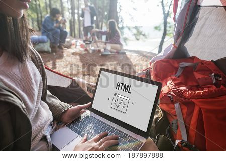 Programmer Coding HTML Script Concept