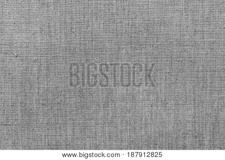 Rough Gray Linen Cloth. Flax Texture And Background.