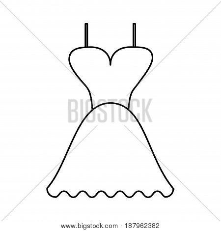 short flared dress with cleavage and straps icon image vector illustration design