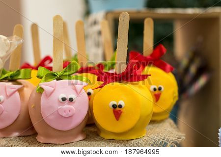 Candy apple for one year old boy party