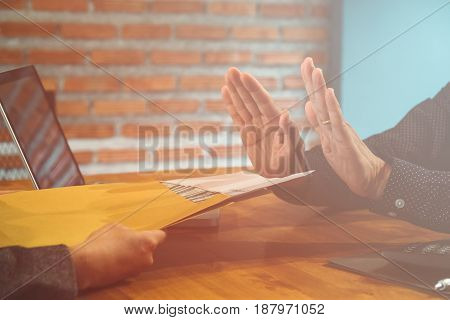 Bribes being offered in a business situation