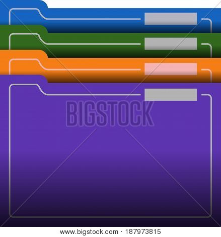 Set of folder with documents. EPS 10