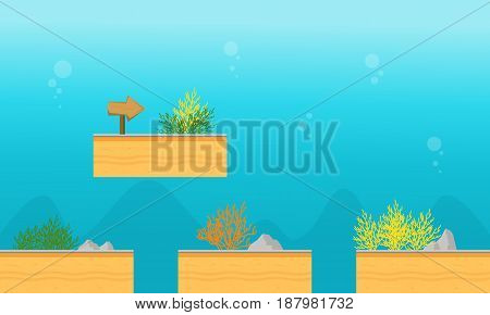 Collection stock underwater game background vector art