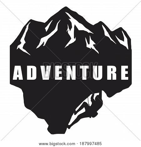 Extreme Adventure Climbing Logo Black and White