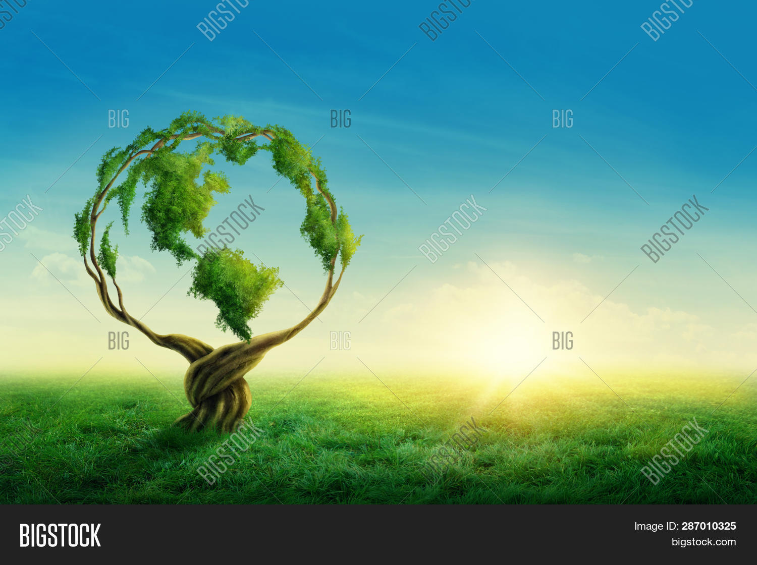 Green Globe On Tree Image & Photo (Free Trial) Bigstock