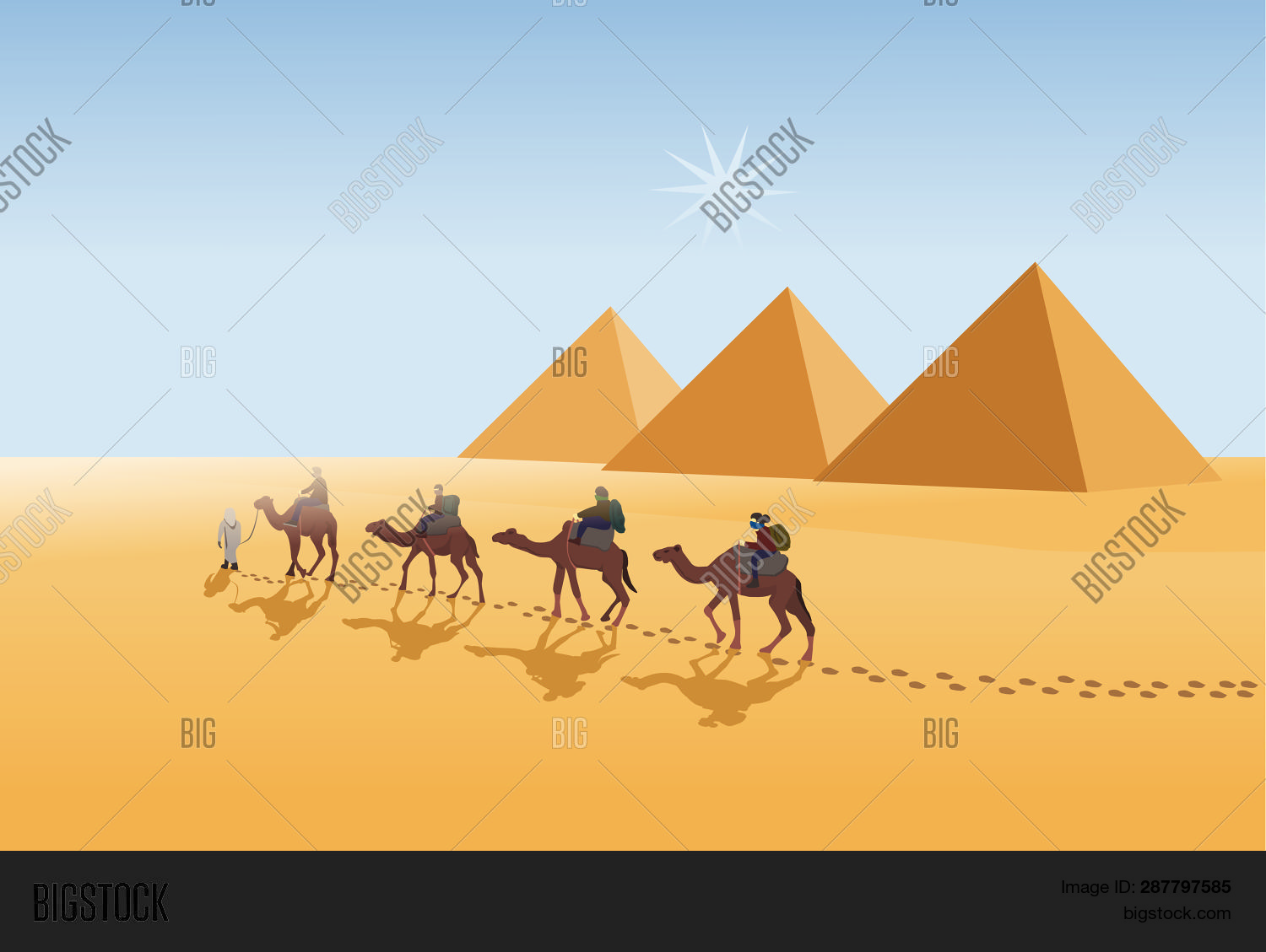 Four Camel Riders Vector & Photo (Free Trial) | Bigstock
