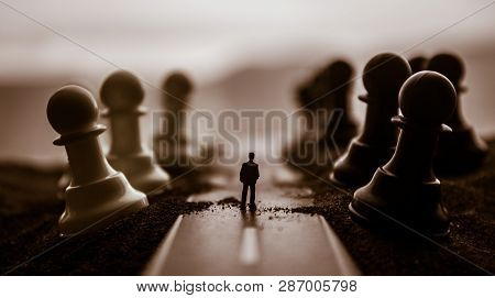 Chess Board Game Concept Of Business Ideas And Competition And Strategy Ideas Concep. Chess Figures