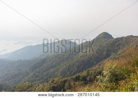 Beautiful Scene Mountain And Tree At Thong Pha Phum National Park, Kanjanaburi, Thailand