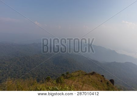 Beautiful Scene Mountain And Tree At Thong Pha Phum National Park, Kanjanaburi, Thailand