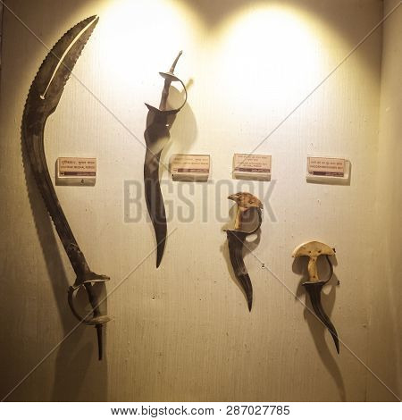 Red Fort Museum Of Arms And Weapons, New Delhi, Jul 21, 2018: Arms And Weapons Showcased Here In Gal