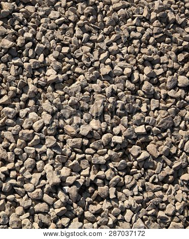 Many Gravel  At Dry Sunny Summer Day